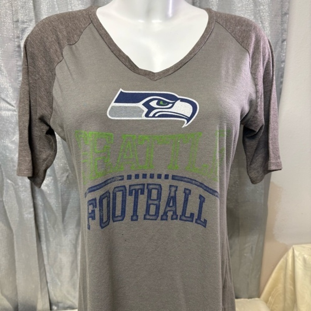 Majestic Gray Seattle Football V-Neck Jersey